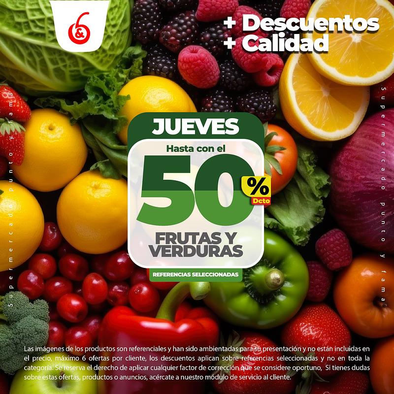 JUEVES DE FRUTAS Y VERDURAS HASTA CON EL 50% DE DESCUENTO