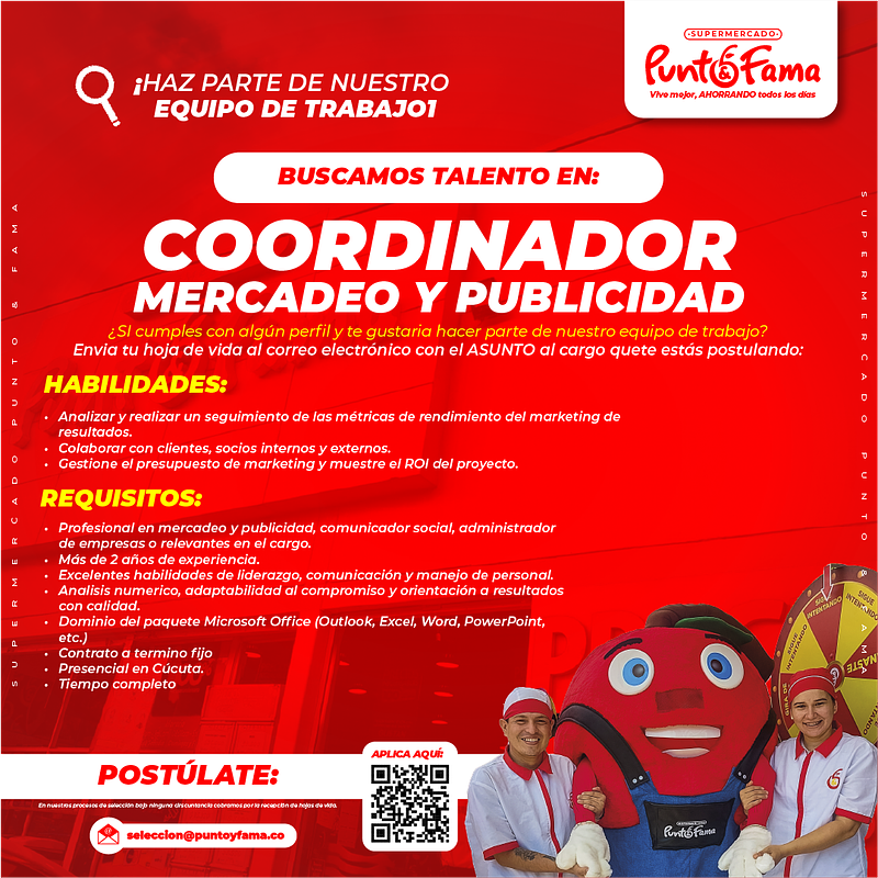 COORDINADOR DE MERCADEO Y PUBLICIDAD