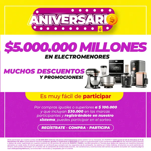 GANA EN ANIVERSARIO CON PUNTO Y FAMA